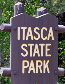 Itasca state park sign